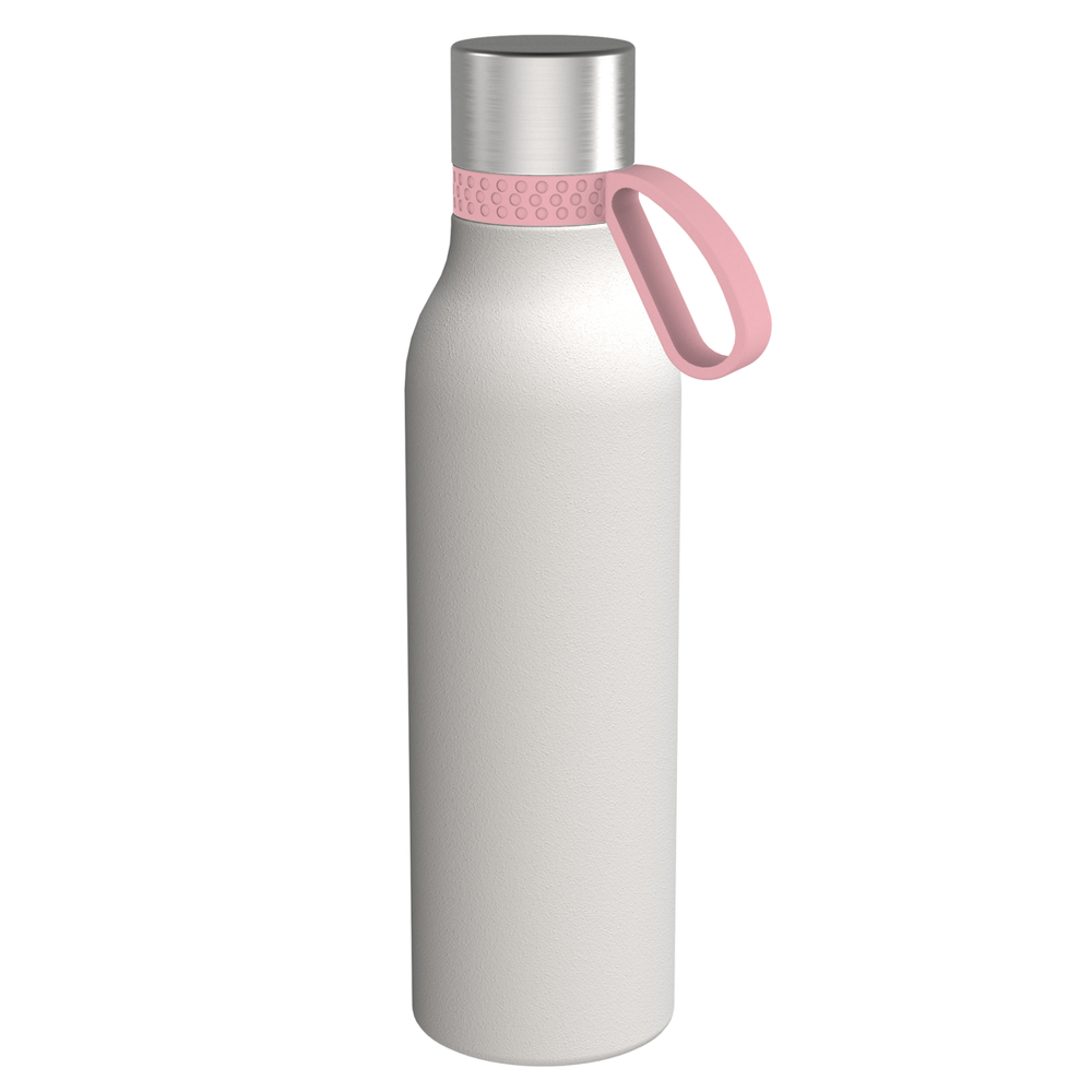 Trinkflasche RETUMBLER-myTOULON II 820 - hellmagenta, rose, silber, weiß