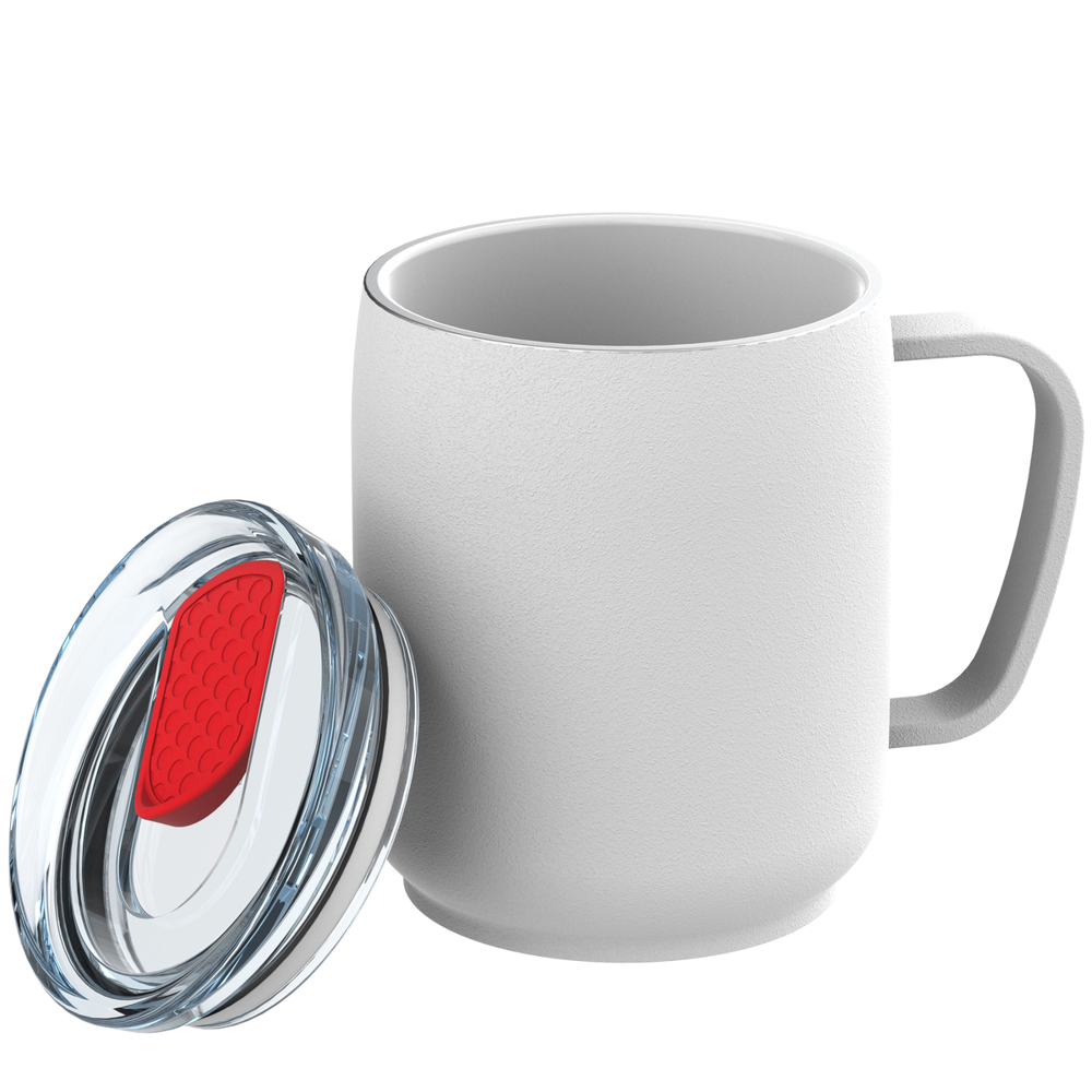 Thermobecher RETUMBLER-myNIZZA CERAMIC - rot, weiß, transparent