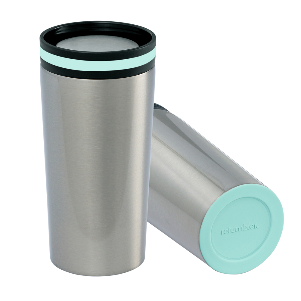 Thermobecher RETUMBLER-myDRINQEO - mint, silber