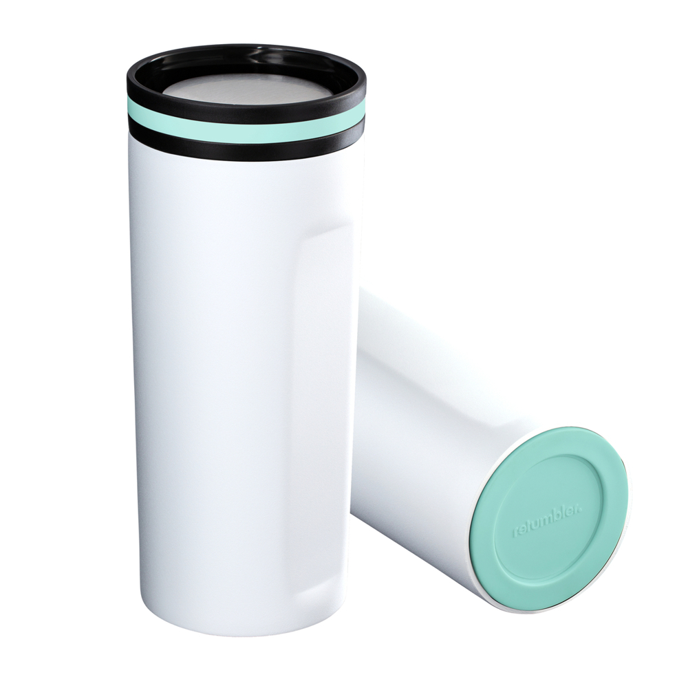 Thermobecher RETUMBLER-mySTEELONE - mint, silber, weiß