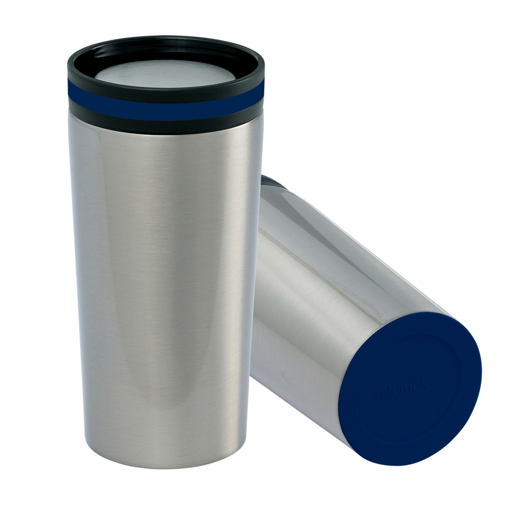 Thermobecher RETUMBLER-myDRINQEO - dunkelblau, silber