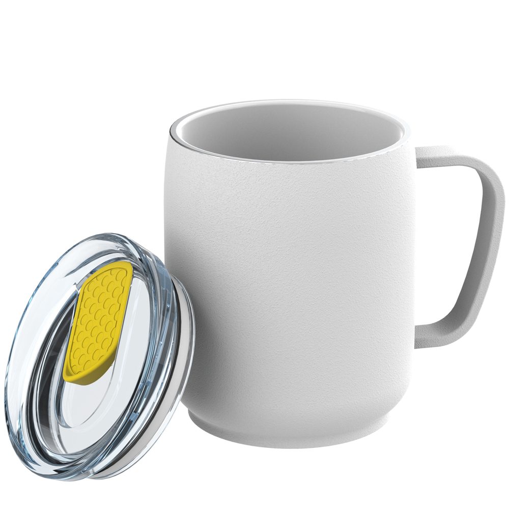 Thermobecher RETUMBLER-myNIZZA CERAMIC - gelb, weiß, transparent