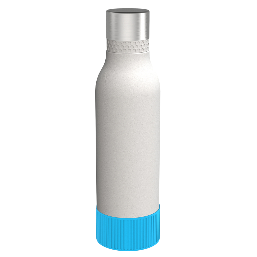 Trinkflasche RETUMBLER-myTOULON II 820 - cyan, silber, weiß