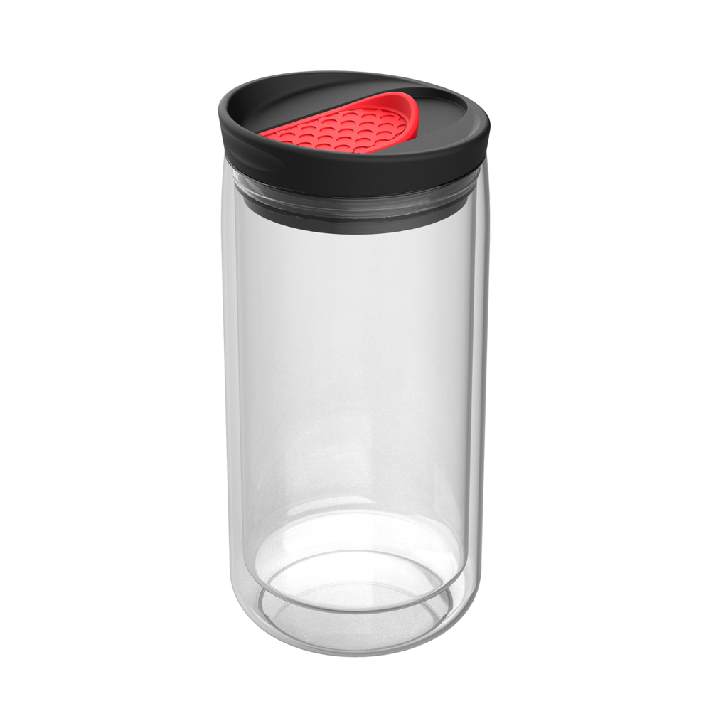 Thermobecher RETUMBLER-myNIZZA - transparent, rot
