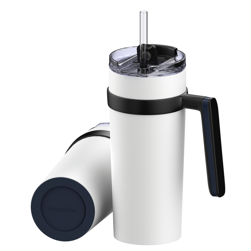 Thermobecher RETUMBLER-myORINOCO CERAMIC - weiß, marineblau