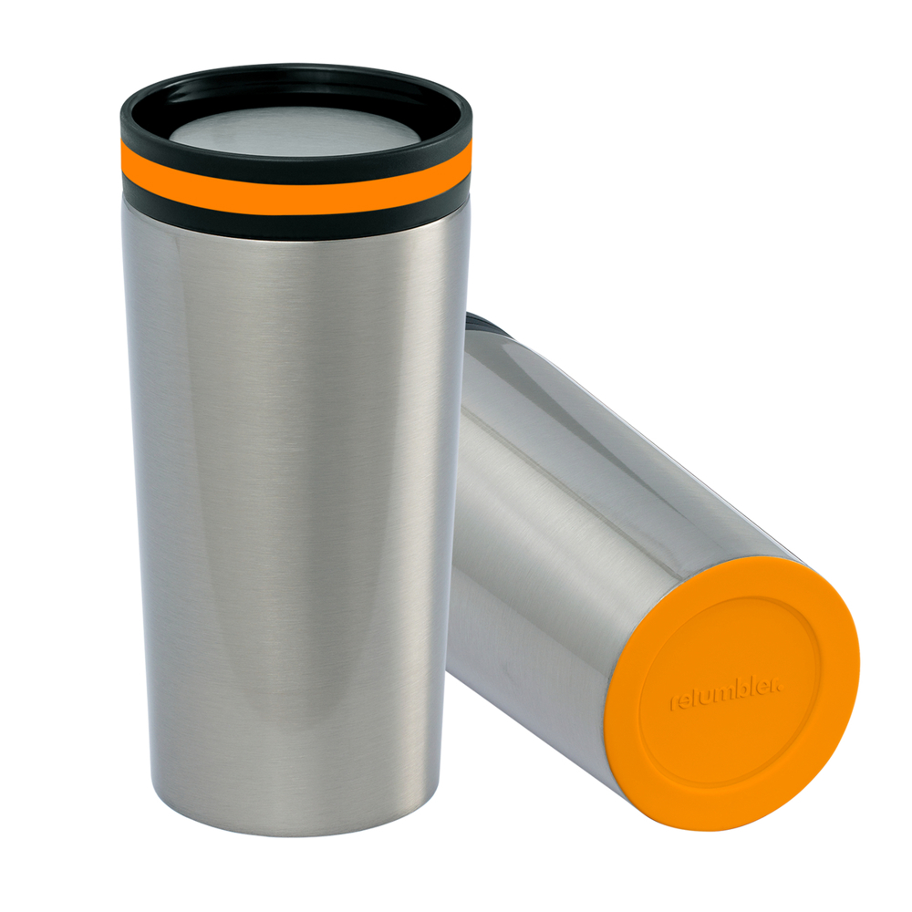 Thermobecher RETUMBLER-myDRINQEO - orange, silber