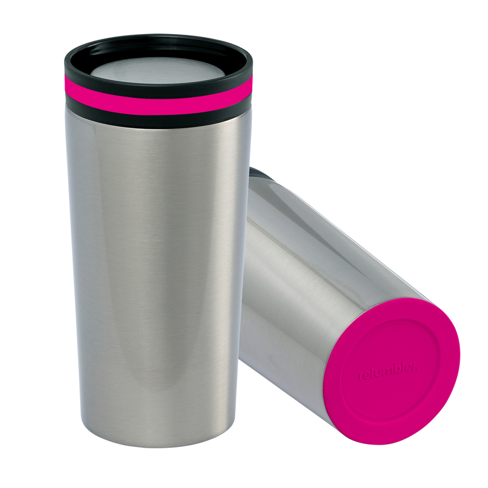Thermobecher RETUMBLER-myDRINQEO - magenta, silber
