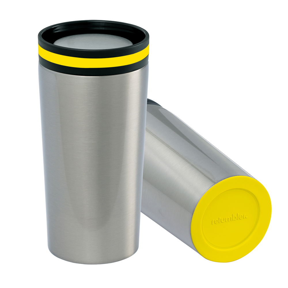 Thermobecher RETUMBLER-myDRINQEO - gelb, silber
