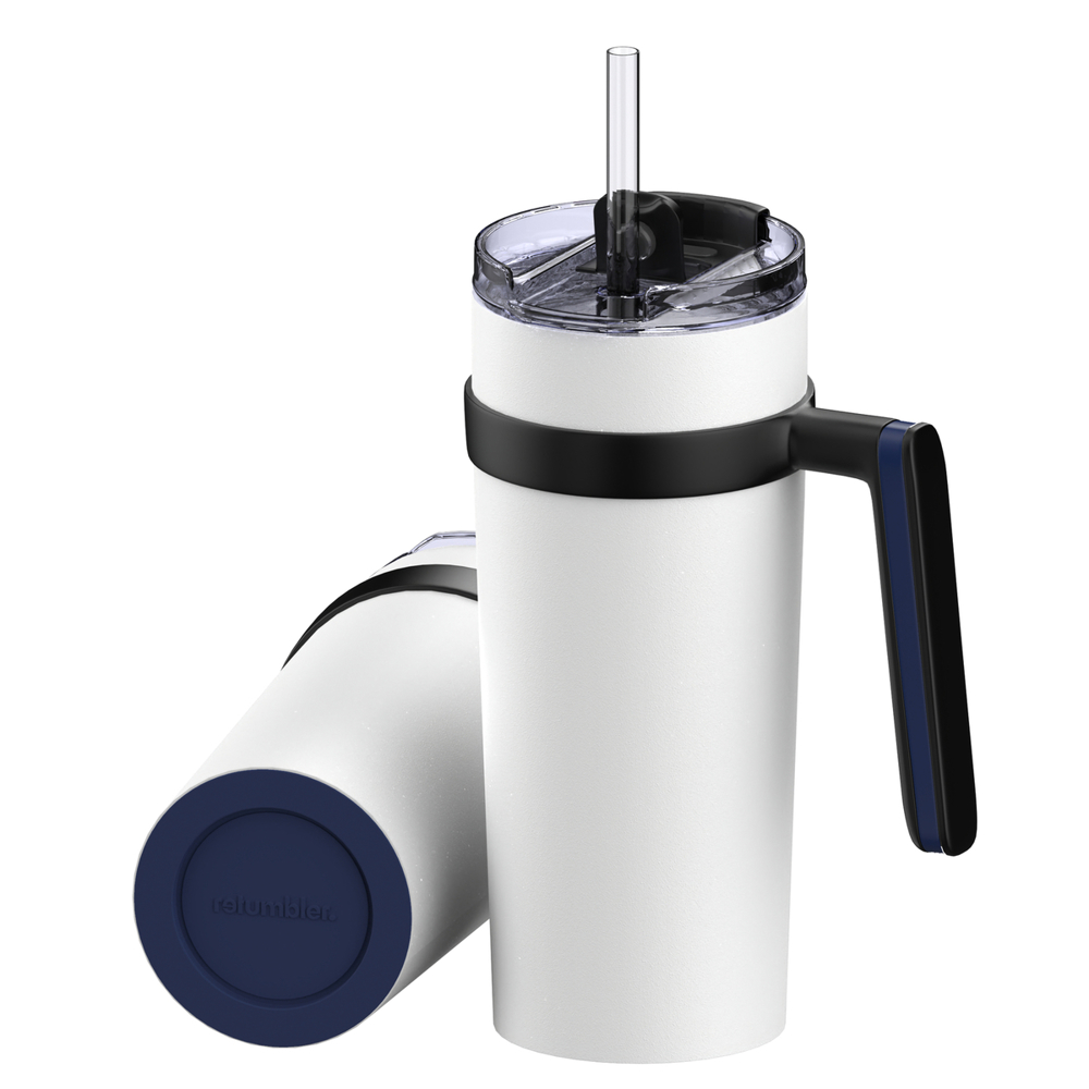 Thermobecher RETUMBLER-myORINOCO CERAMIC - dunkelblau, weiß