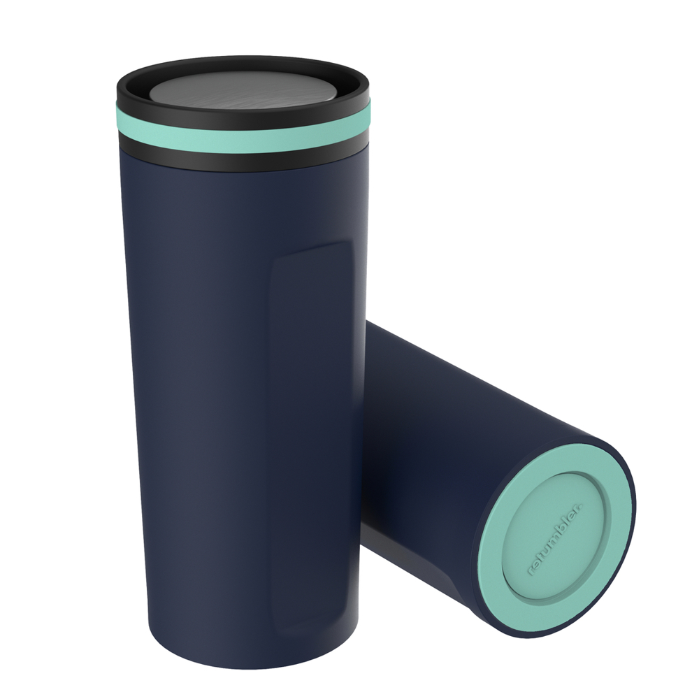Thermobecher RETUMBLER-mySTEELONE - mint, weiß, marineblau, schwarz, silber
