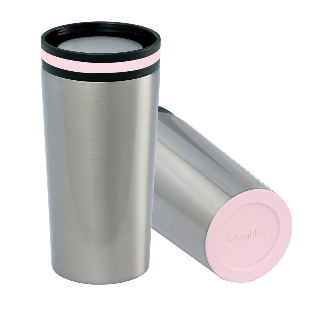 Thermobecher RETUMBLER-myDRINQEO - hellmagenta, rose, silber
